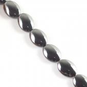 Non magnetic Hematite Beads, Flat Oval, different size for choice, black, Grade A, Length:15.5 Inch, Sold By Strand
